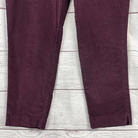 J Jill Purple Red Pull-On corduroy Pants Elastic Waist Size 14 - Picture 3 of 9